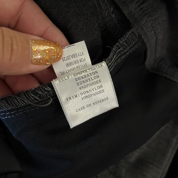 Charcoal Grey stretch skinny pant 8 skinny chino leggings leather trim Prophecy - Picture 6 of 11